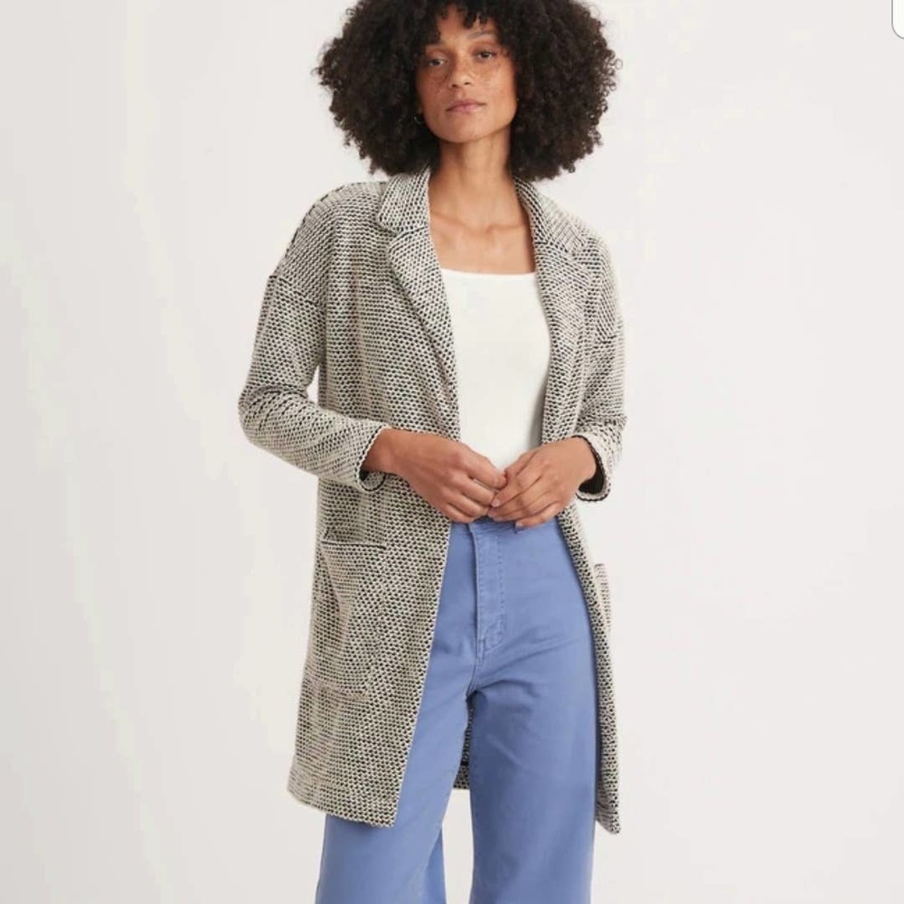 Marine Layer Birdseye Collared Cardigan Jacket Size M Medium
